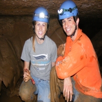 Two students in a local cave